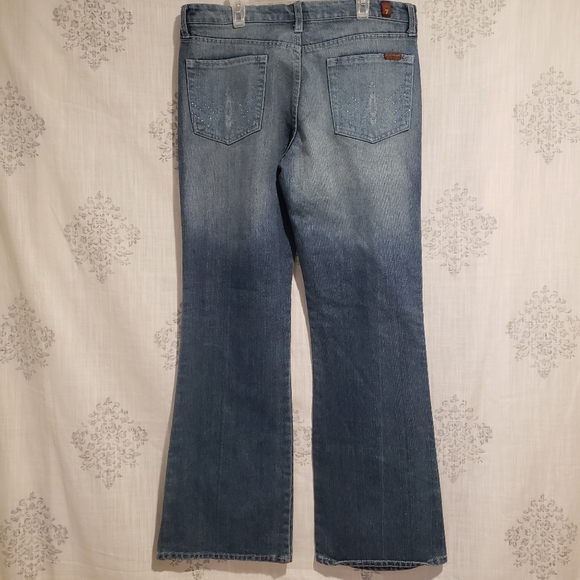 7 For All Mankind A Pocket Boot Cut Jeans  Blue Medium Wash Denim Y2K Size 31 - Picture 3 of 10